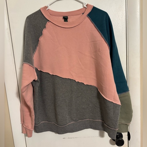 Wild Fable Pink, Gray, and Teal Crewneck Sweatshirt - Picture 3 of 4